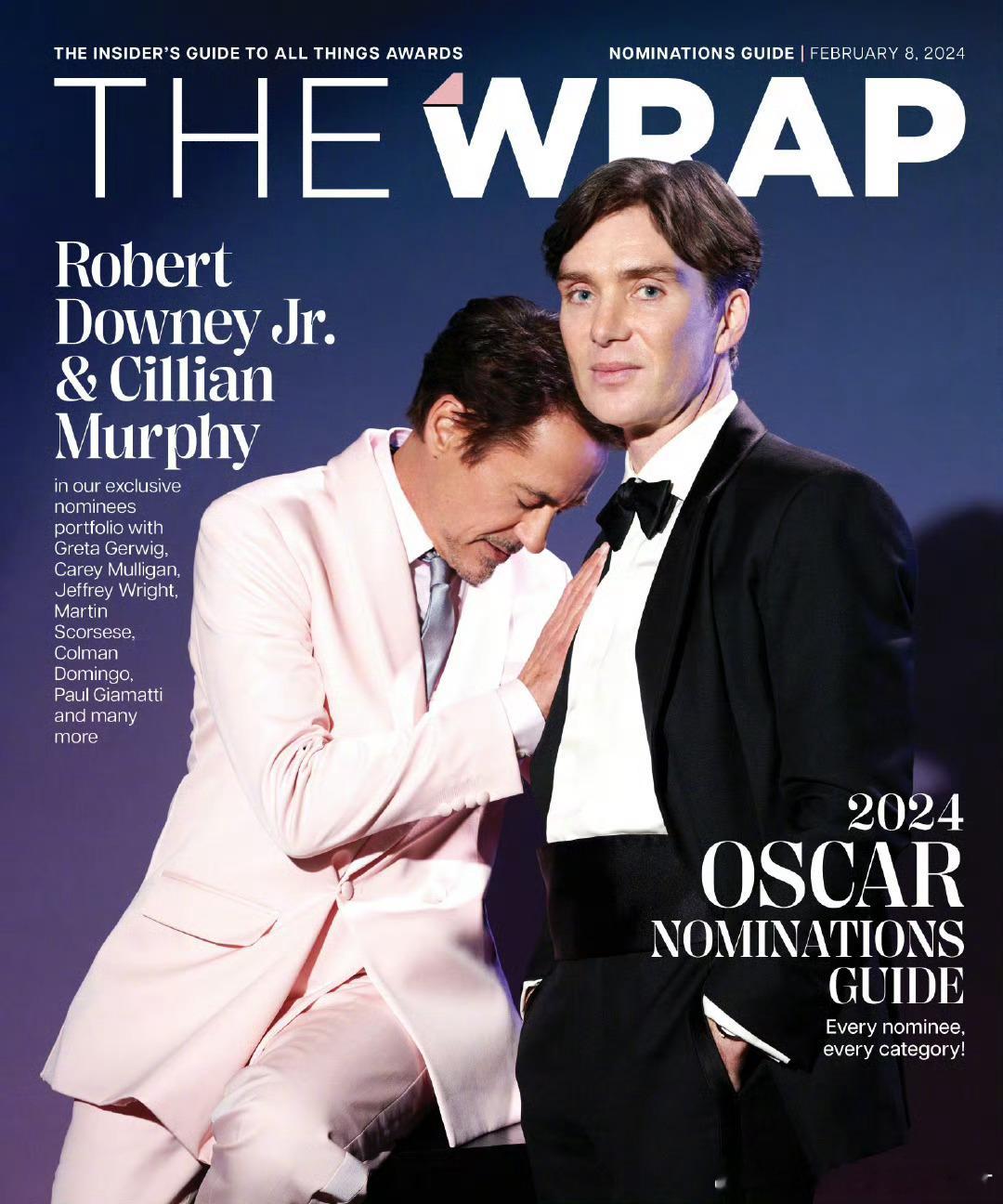 《奥本海默》组基里安·墨菲、小罗伯特·唐尼登《The Wrap》杂志封面。妮妮好