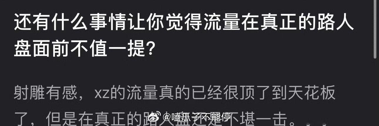 什么事让你觉得流量在真正的路人盘面前不值一提？ 