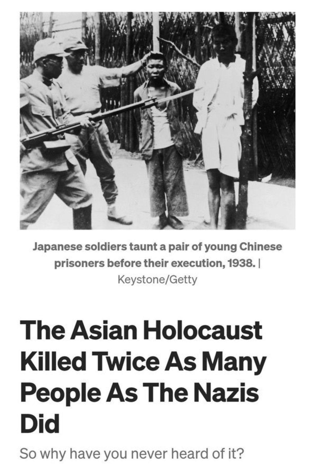 据X博主：日本人让纳粹看起来像是新手。至少德国人还为他们的战争罪行道歉。