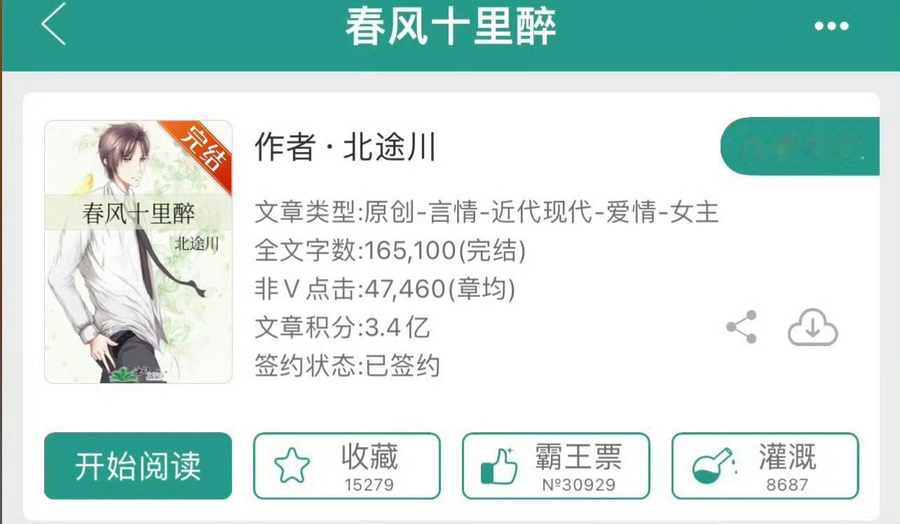 小说推荐：《春风十里醉》 作者:北途川简评：温暖乖乖女vs退伍酒吧老板，暗恋，久