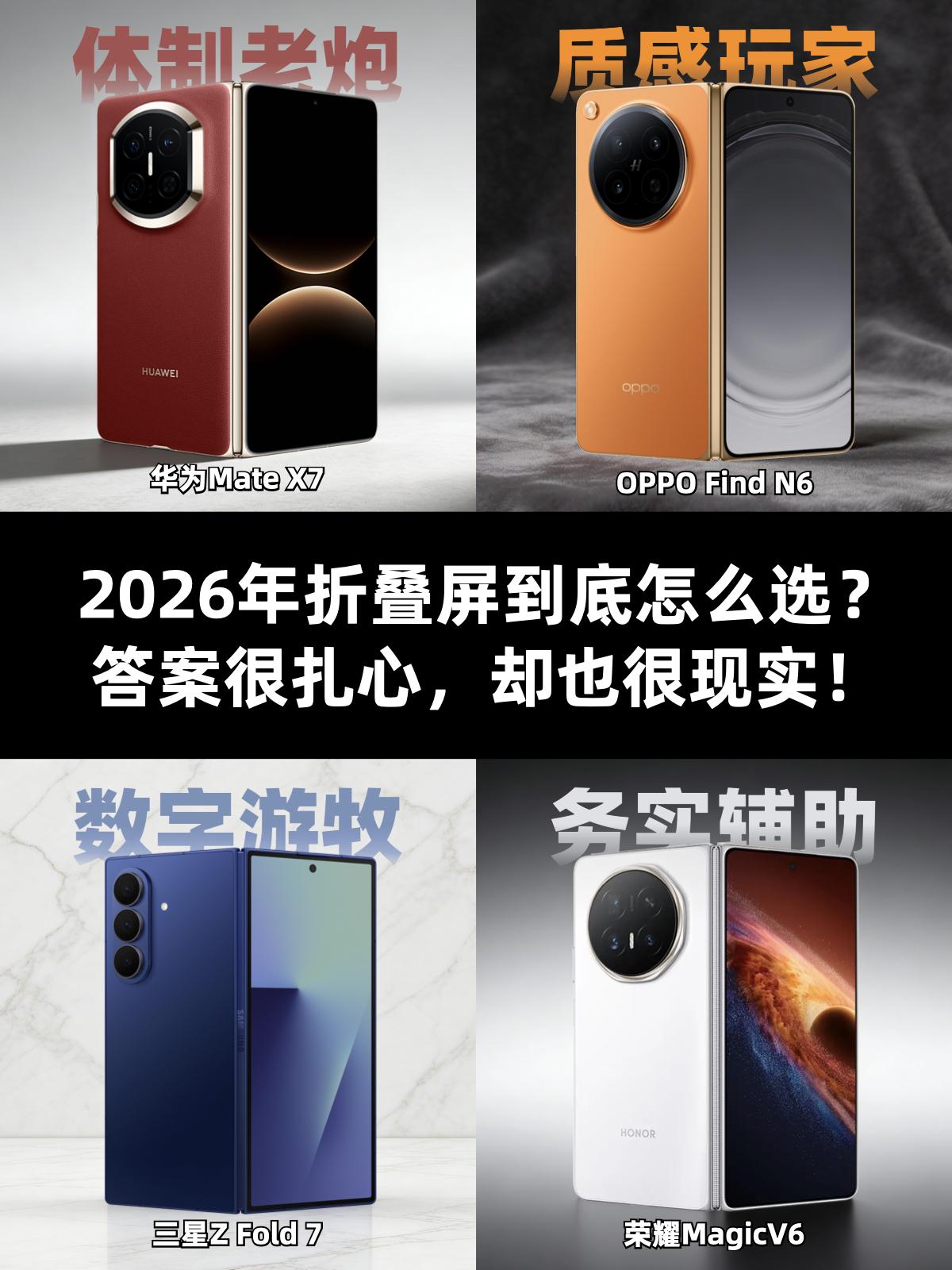2026折叠屏怎么选？答案很扎心，却很现实

最近好多朋友都在问折叠屏买哪家，作