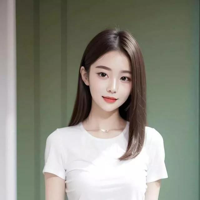 清新自然，白T恤女孩，简约美白t恤女孩 白T恤女神 短款t恤女白色 白色t恤女内