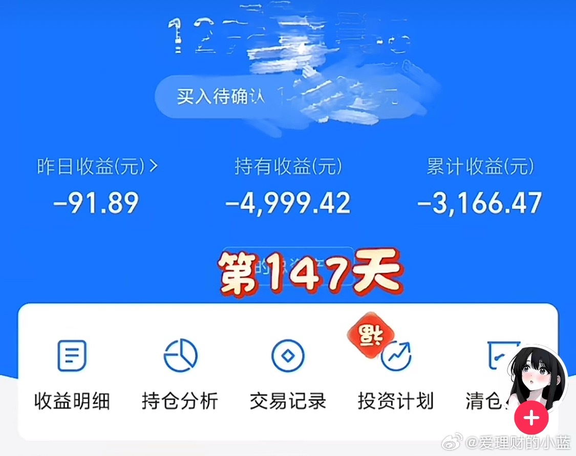 定投纳斯达克147天持有收益-4999 