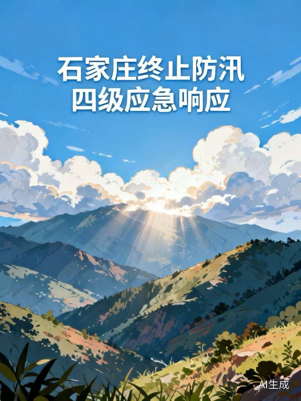 【石家庄终止防汛四级应急响应，天气回归平稳】
随着降雨过程结束，河北、石家庄正式