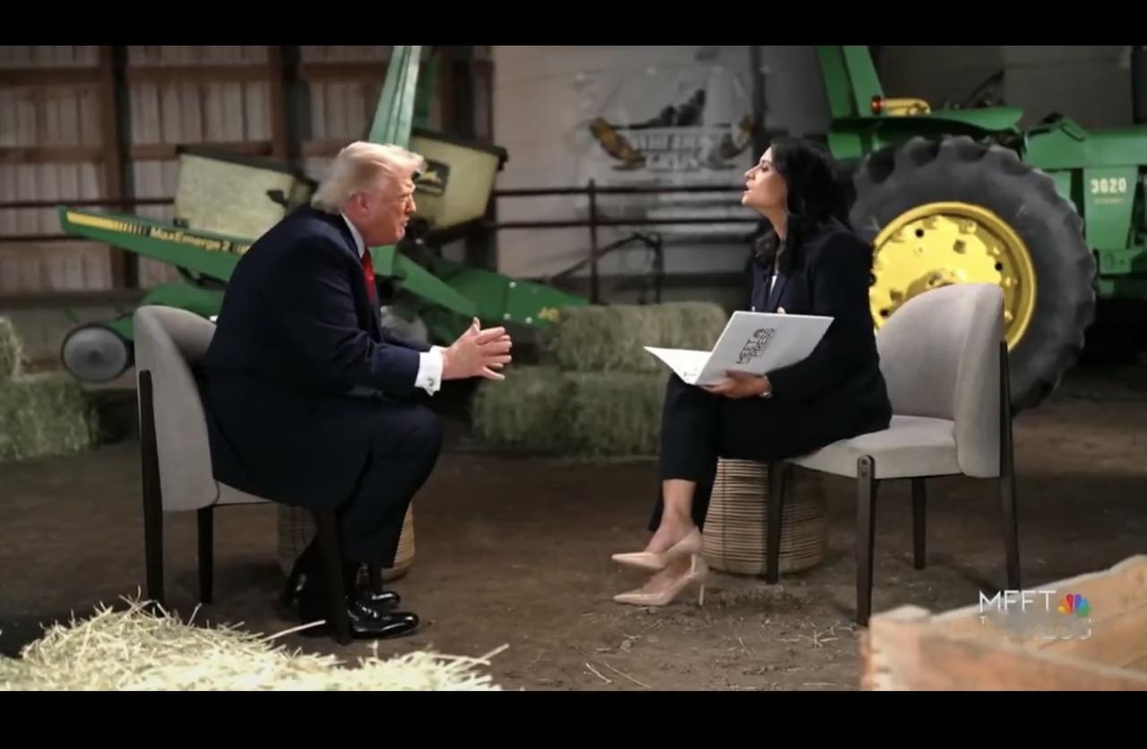 特朗普中断NBC记者克里斯滕·韦尔克Kristen Welker的采访，拂袖而去