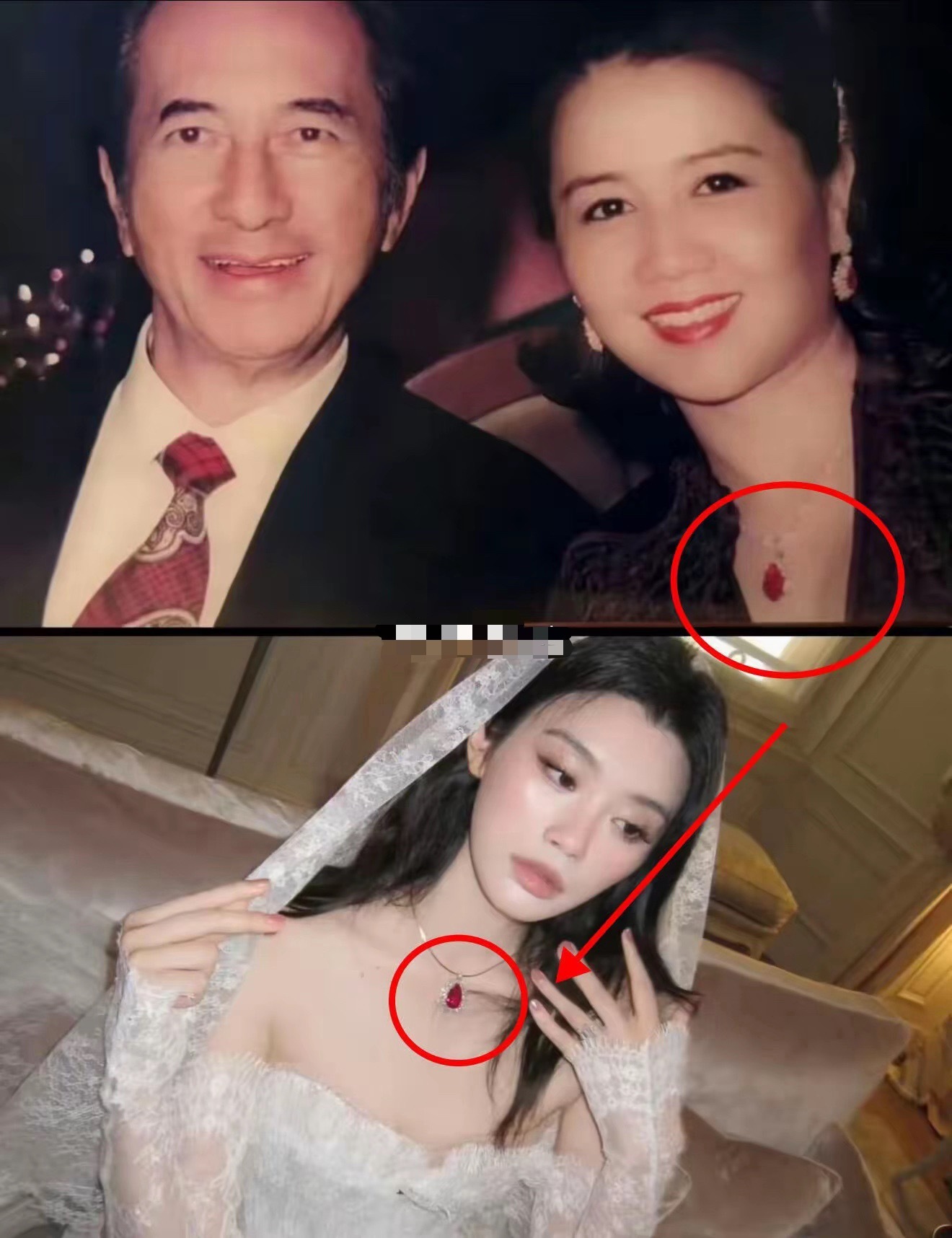 奚梦瑶这条红宝石项链原来是四太梁安琪的 