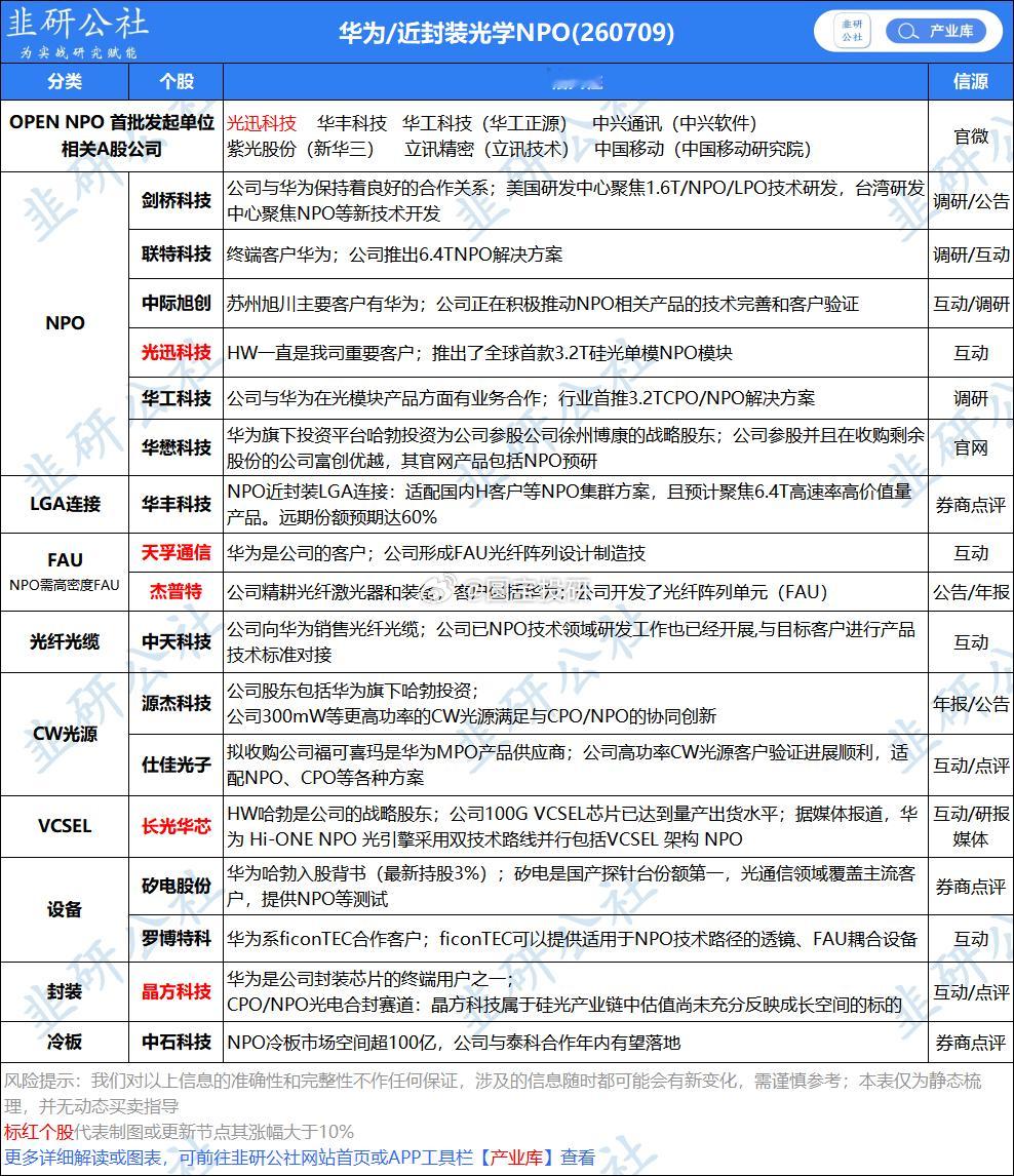 华为NPO 