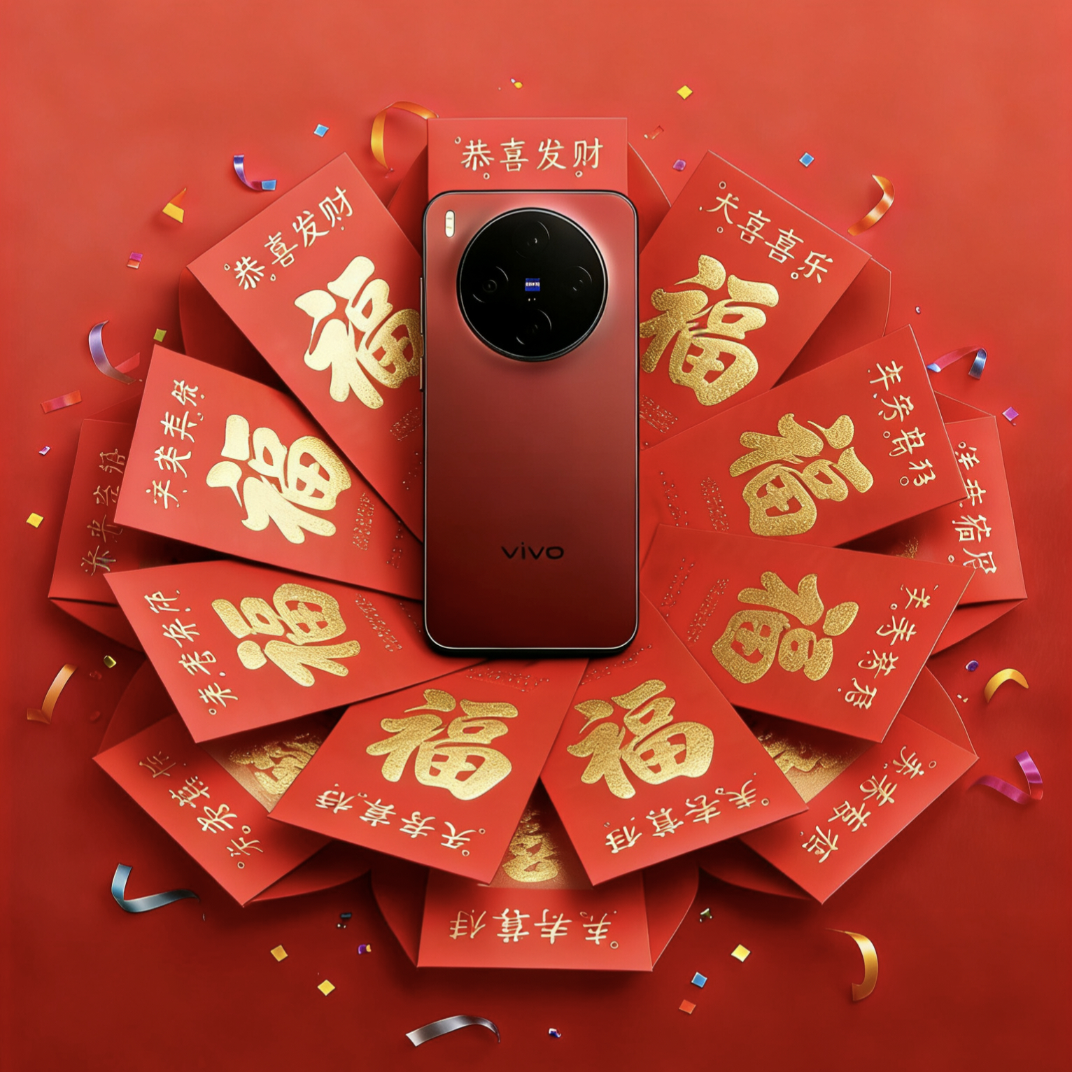 vivo X300好运红是懂贵气的，新年带回家拍照高级又显气色