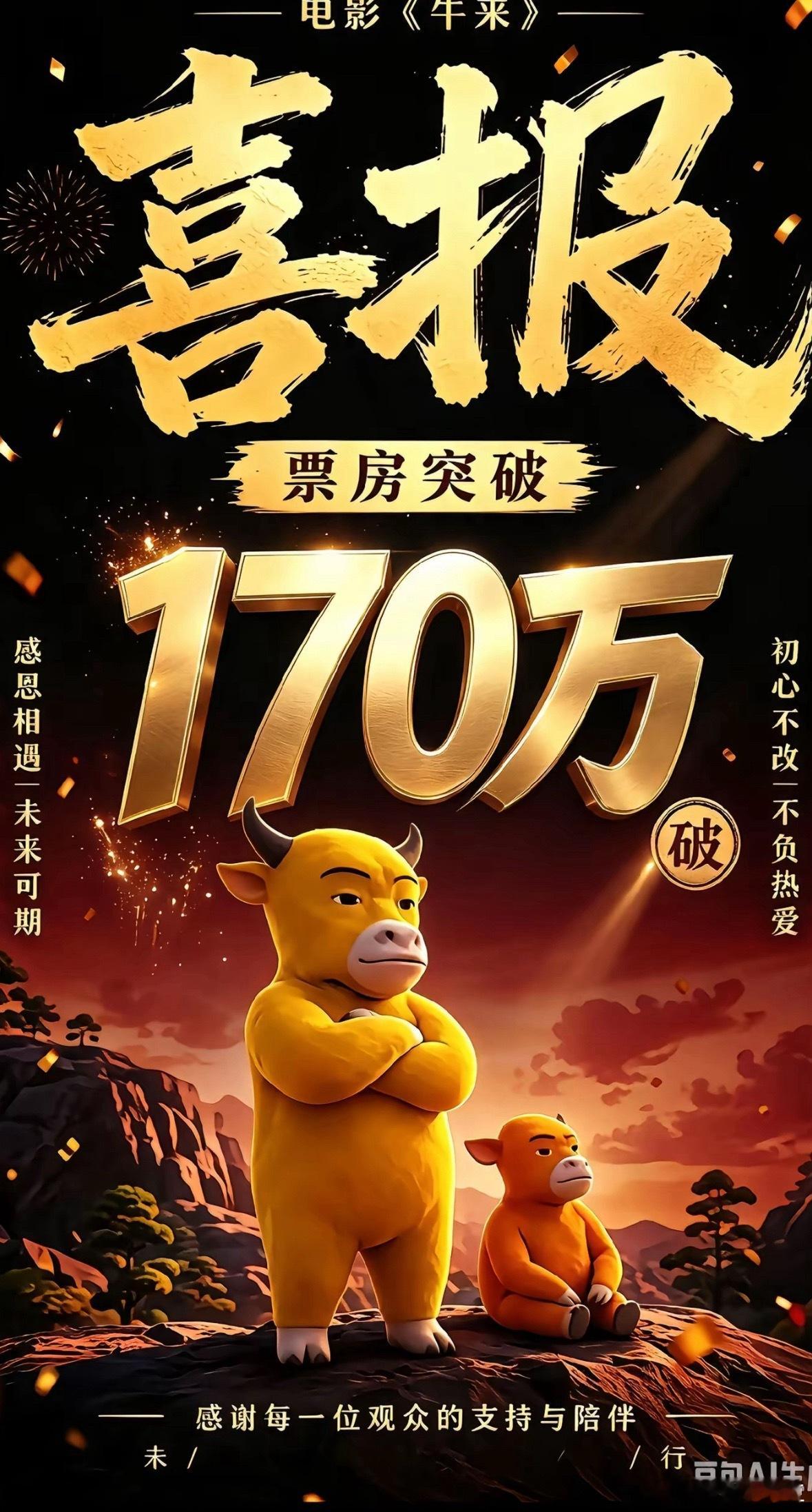 牛来票房已经170万了！接牛来导演事业运！真的不知道什么东西会突然旺你。 预测牛