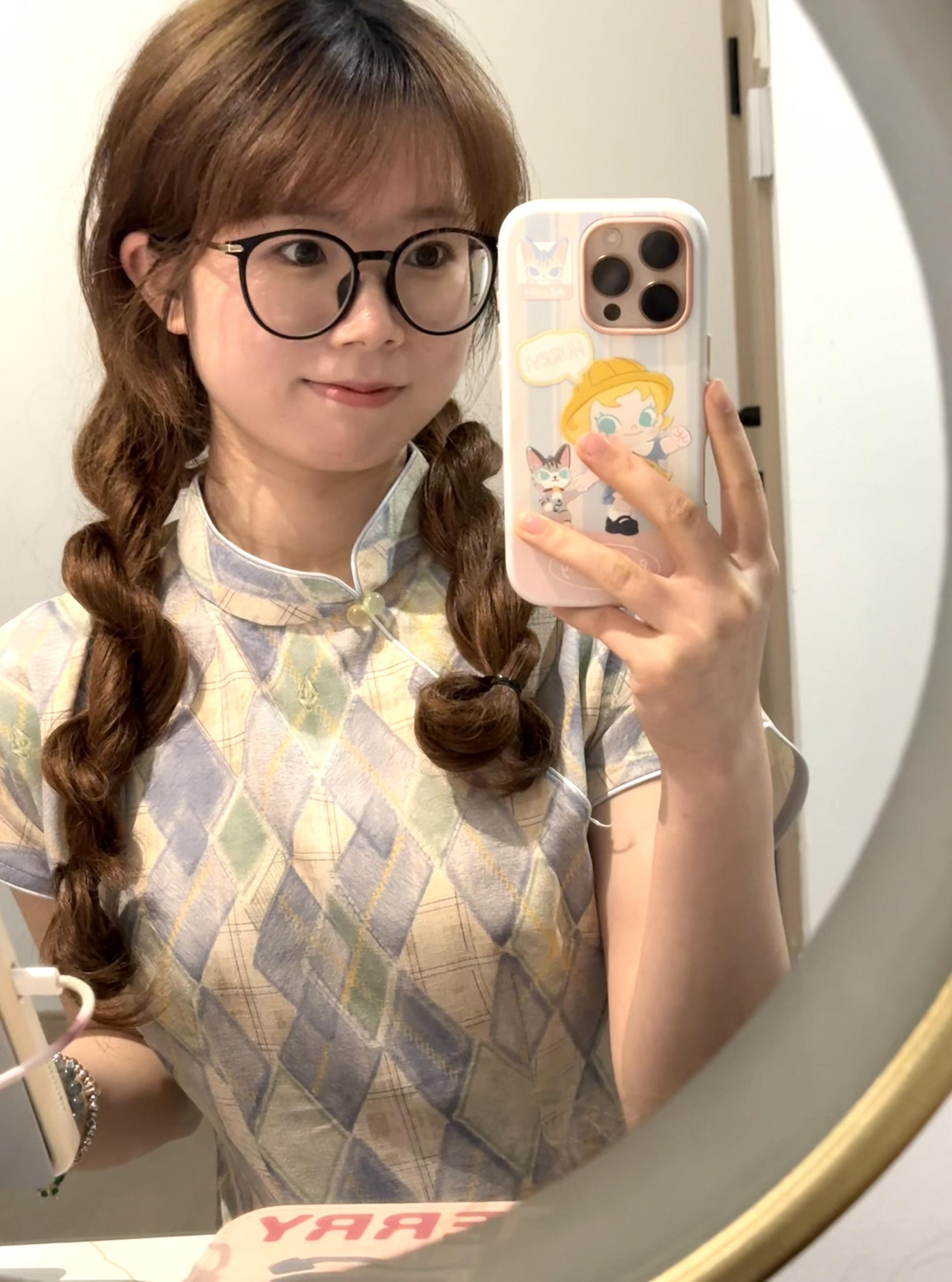 🍋‍🟩青柠味旗袍 其实我感觉跟三角巾蛮搭的 但是我不会戴𖦹ࡇ𖦹