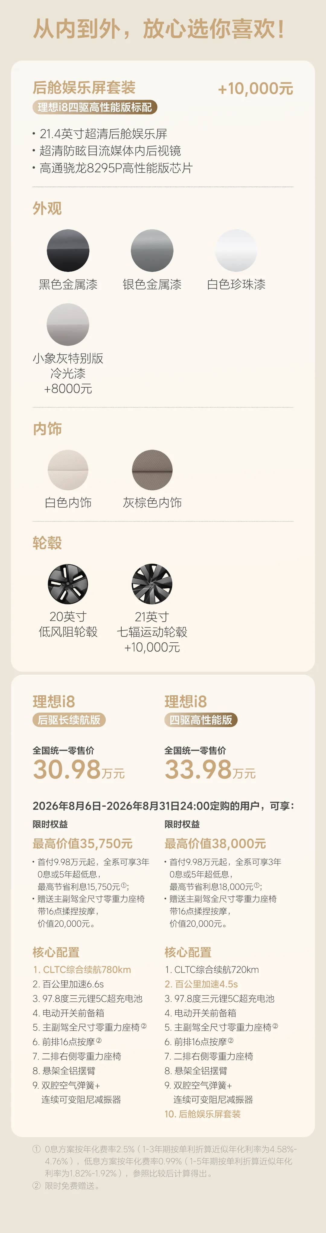 理想 i8 后驱长续航版今日上市，售价 30.98 万起！-CLTC 续航达 7