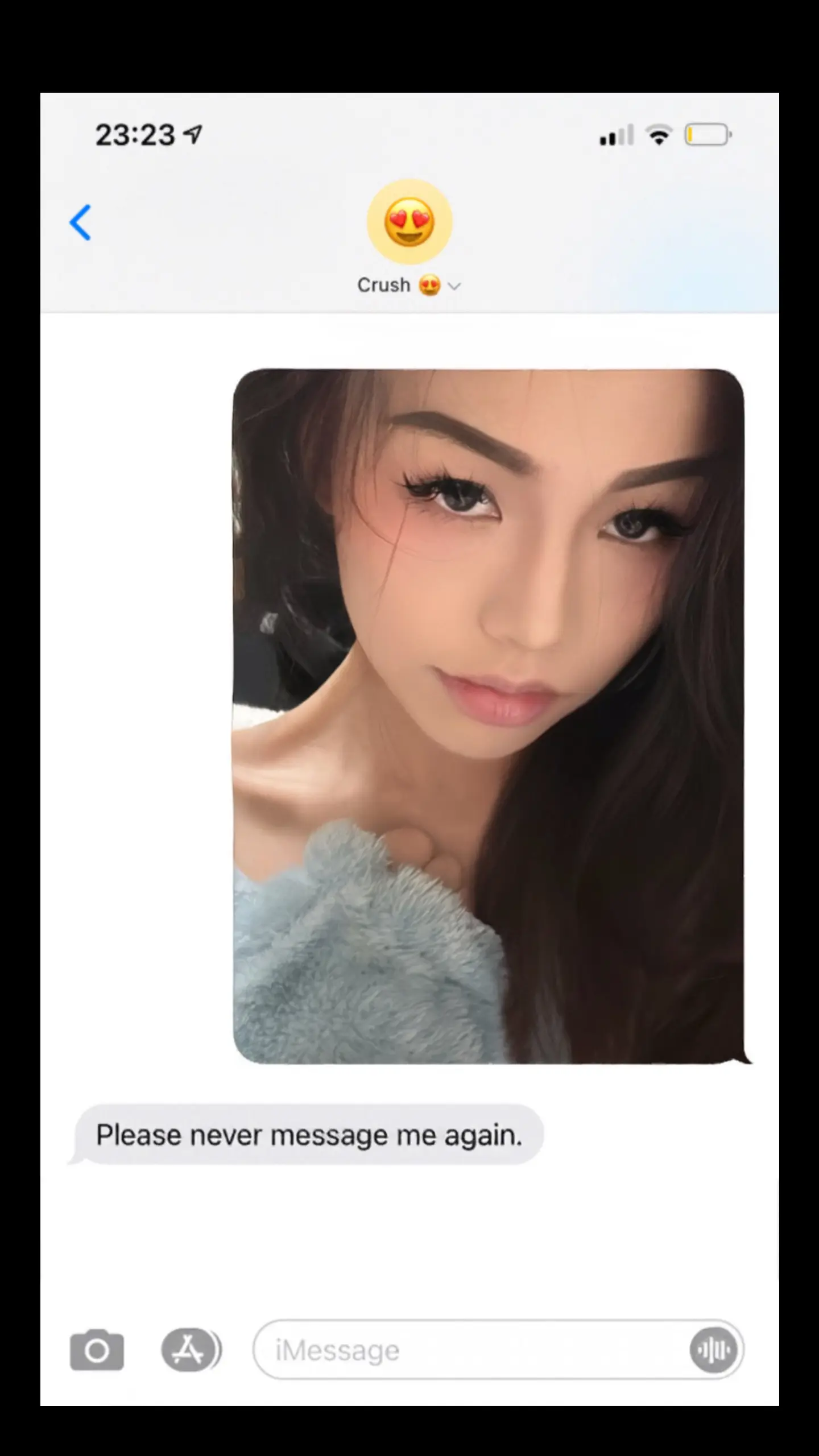 Please never message me again 🥹