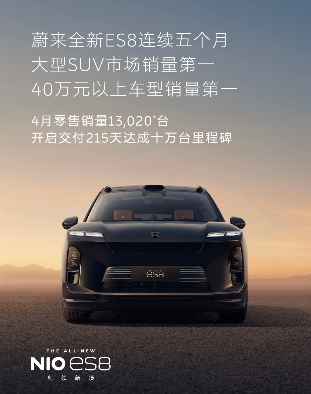 蔚来ES8用215天的时间交付了十万台，这个数据对于纯电豪华车来说非常强，可见产