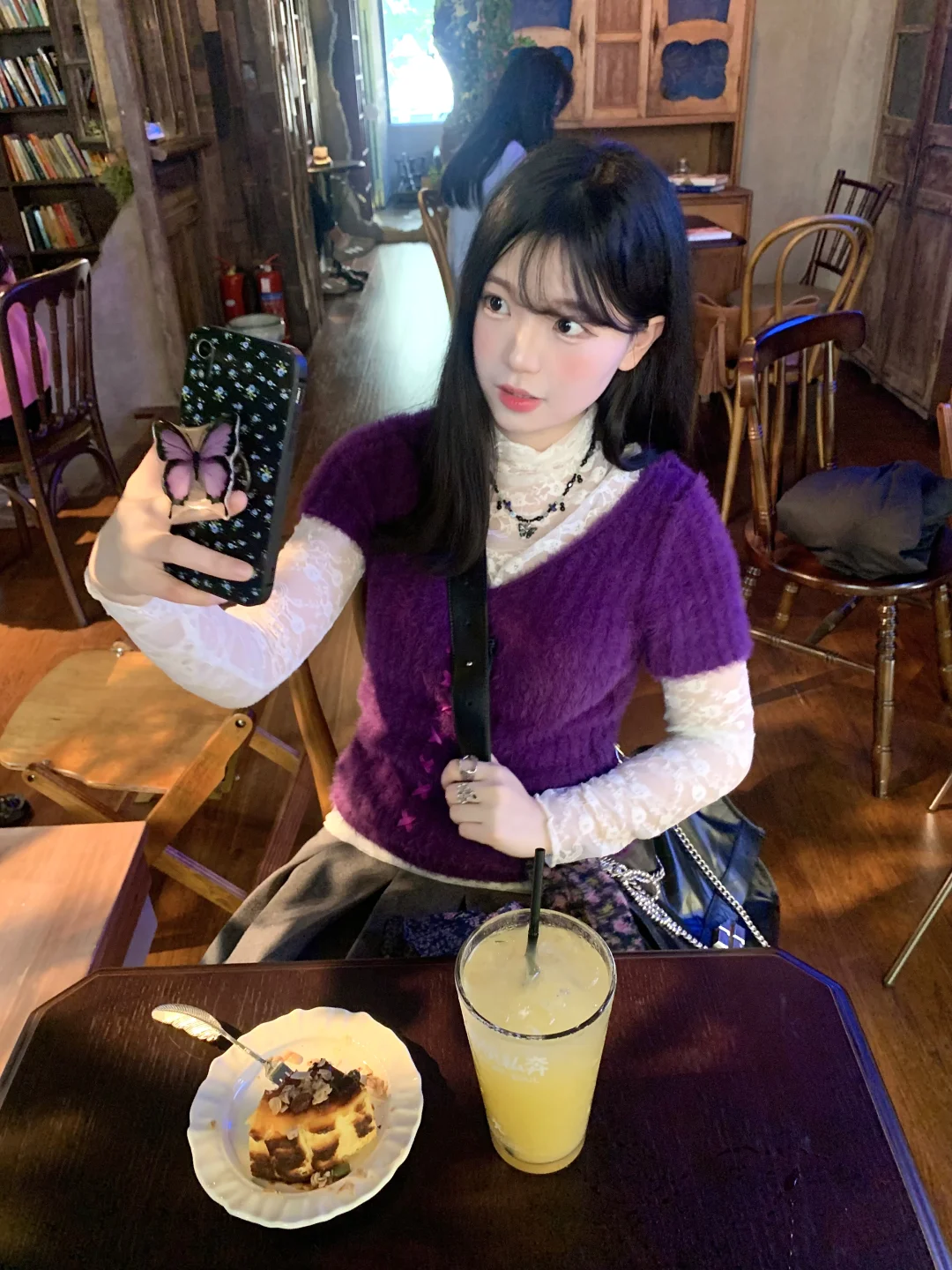 韩系🇰🇷复古叠穿🦋蕾丝和碎花💜