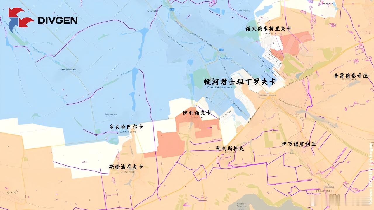 俄军继续从两侧包夹顿河君士坦丁罗夫卡来源：DIVGEN 🚩 Карта СВО