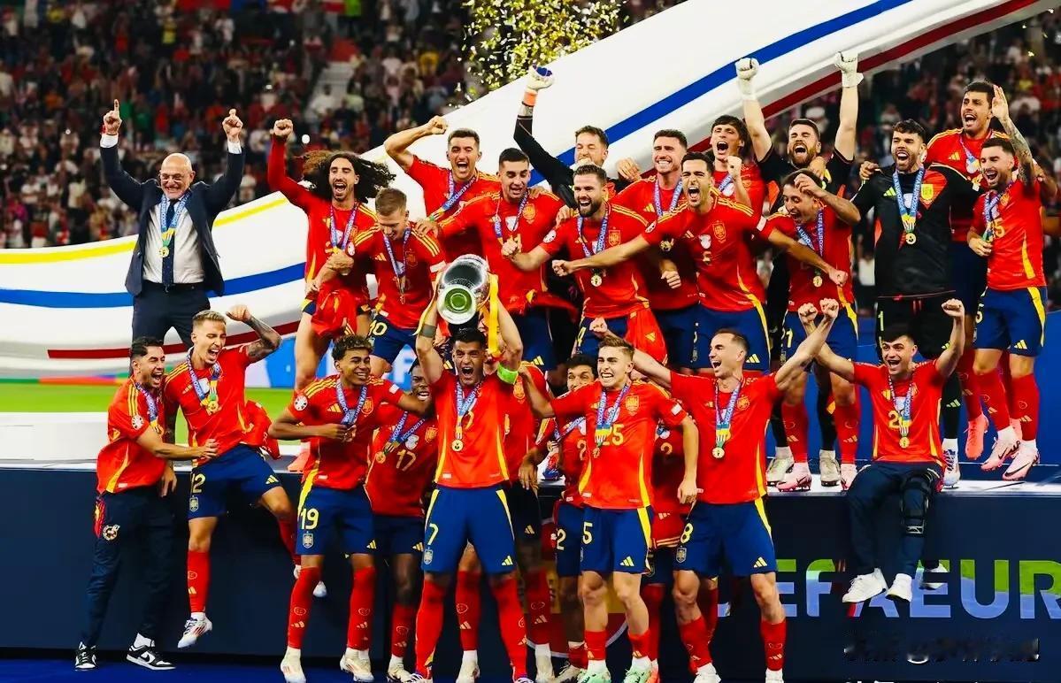 7场比赛常规时间6胜1平，进14球丢4球，西班牙本次欧洲杯的夺冠之路含金量十足，