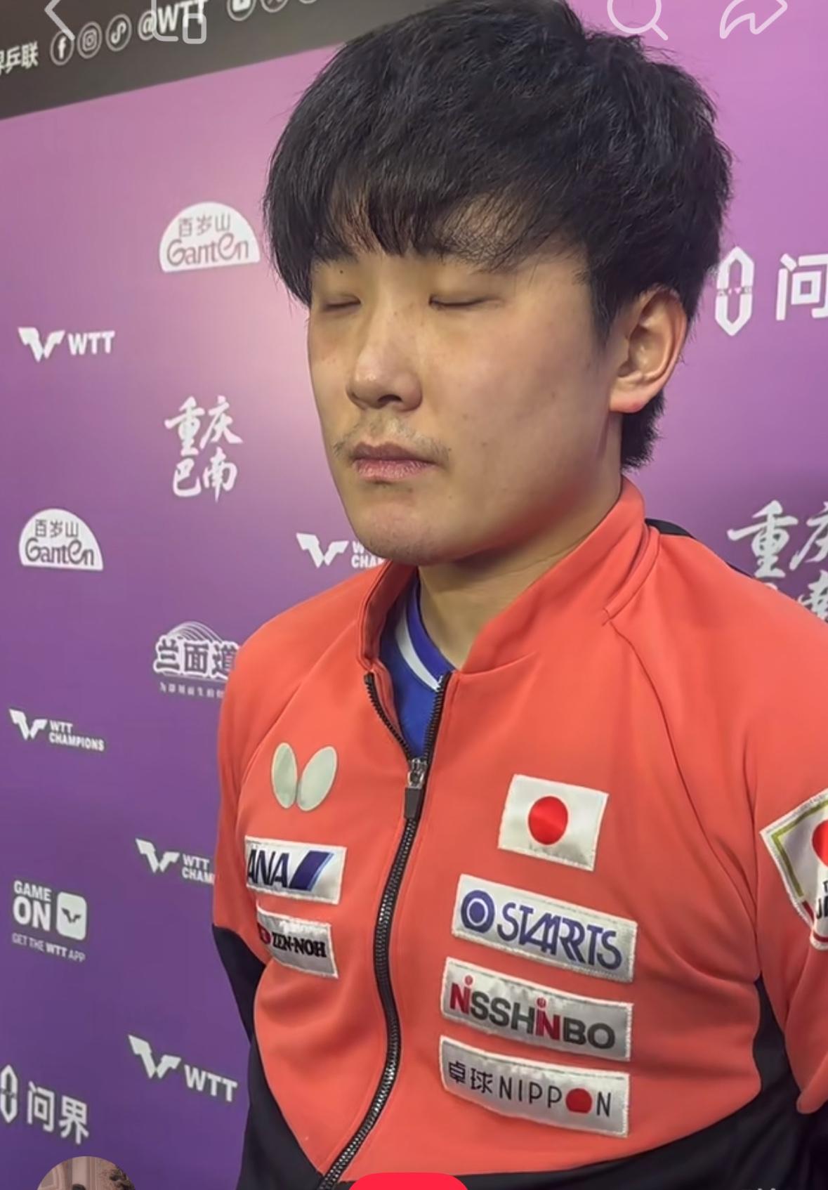 张本智和谈对阵林昀儒：每次和他比赛都非常艰难，很难受，还需要耐心忍住，还需要认真