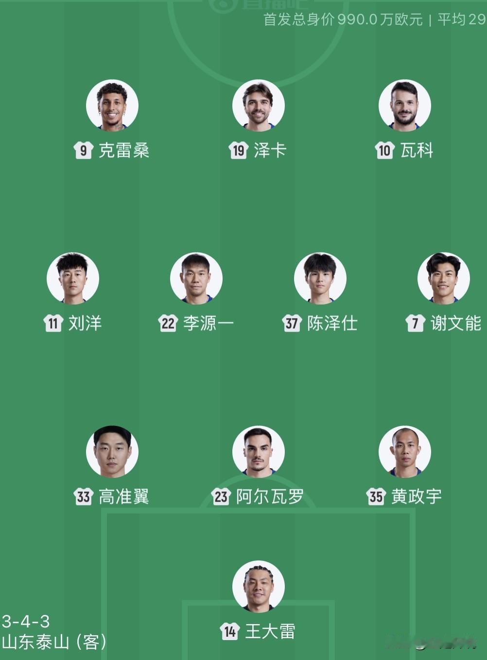 中超泰山客战深圳，官方给出的泰山队首发阵型是343，但真要这么踢的话他，那估计就