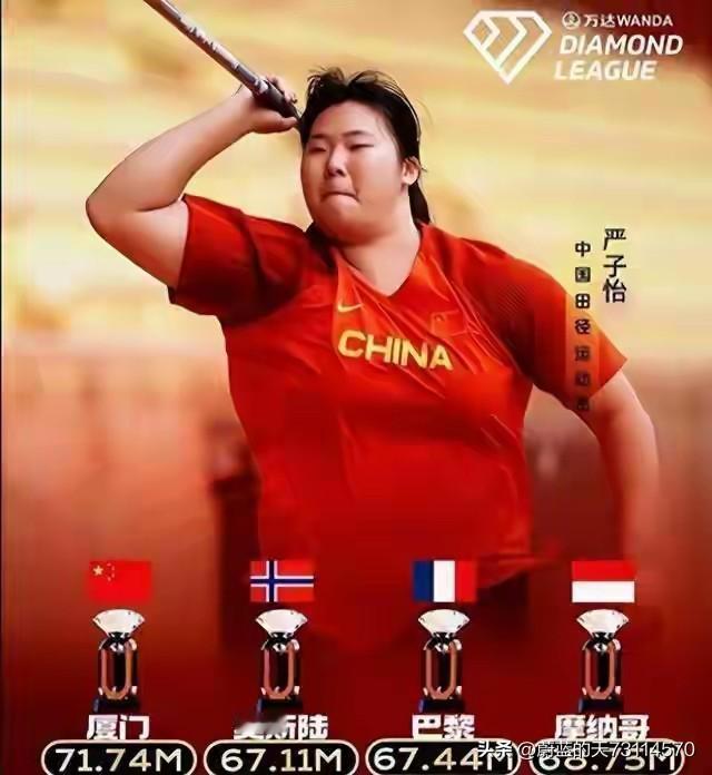 严子怡现在是亚洲纪录，U20世界纪录和钻石联赛赛会记录创造者。她在世界田联钻石联