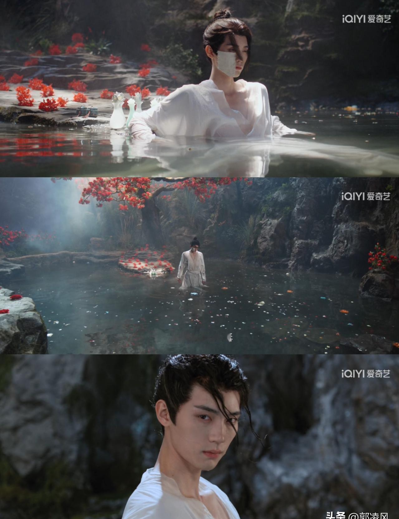 药浴下毒戏码见多了，自己给自己下的，头一回见。
这男的为了赖在女主屋里找东西，把