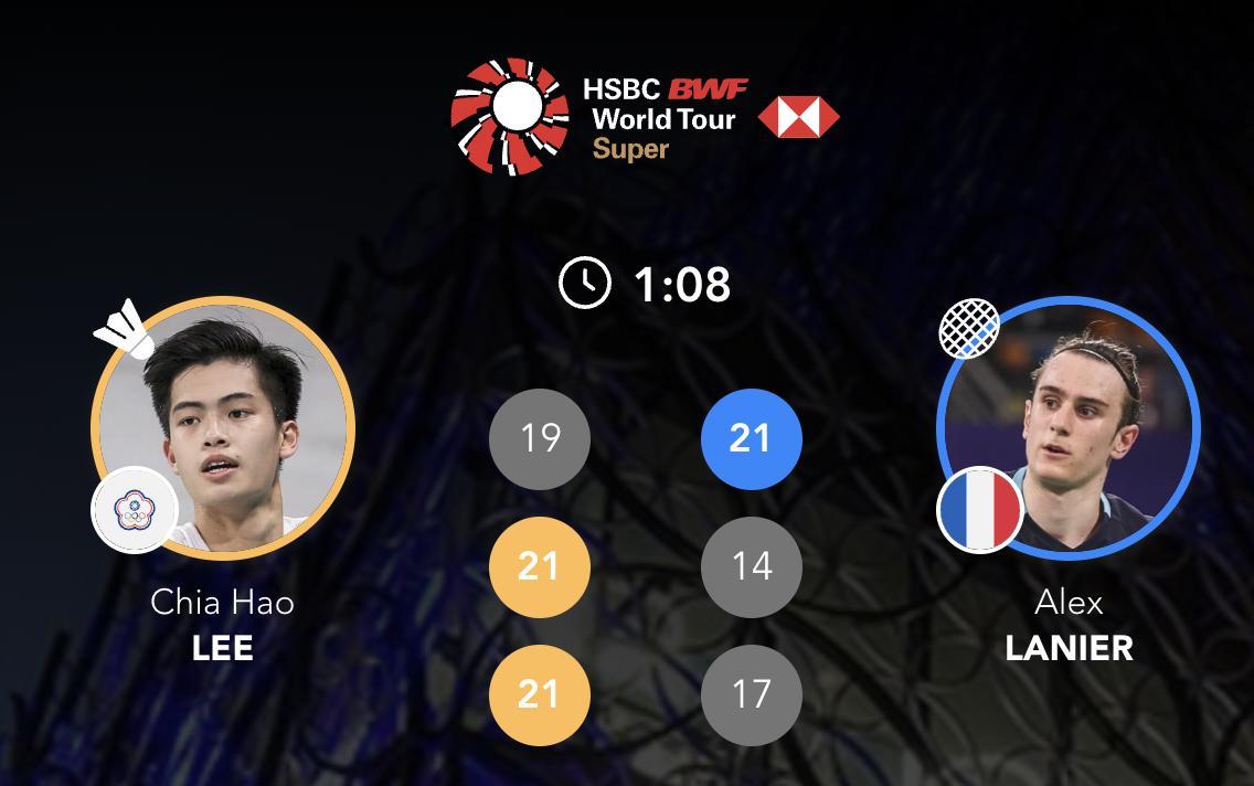 李佳豪 19-21、21-14、21-17 🇫🇷拉尼尔[哆啦A梦吃惊][哆啦