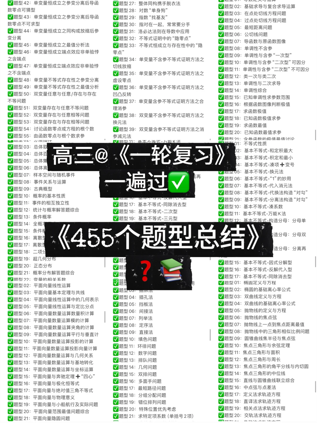 高中数学全部题型归纳✅建议收藏❗️