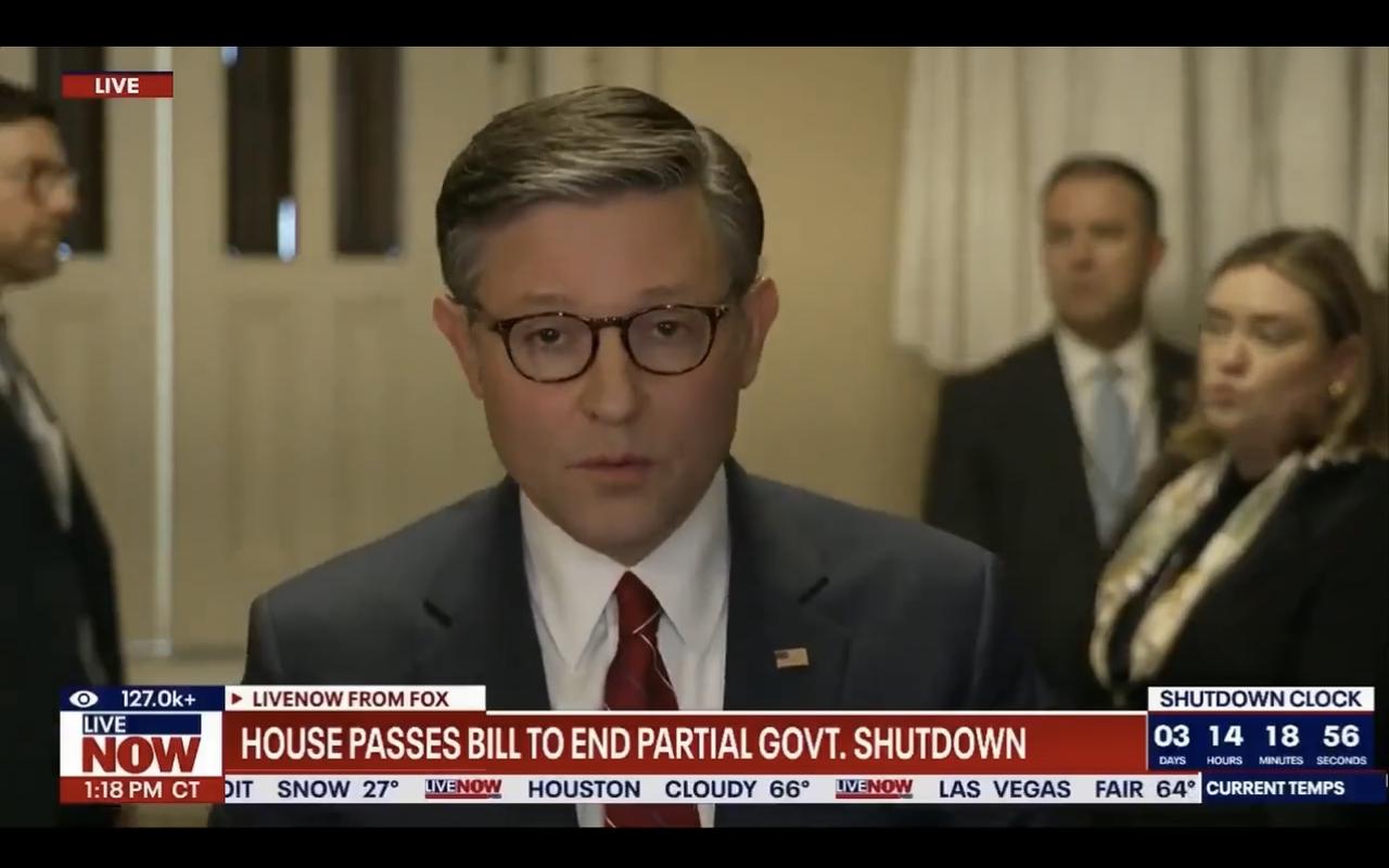 美国众议长约翰逊：

“今天，众议院共和党人再次取得了切实有效的成果。尽管民主党