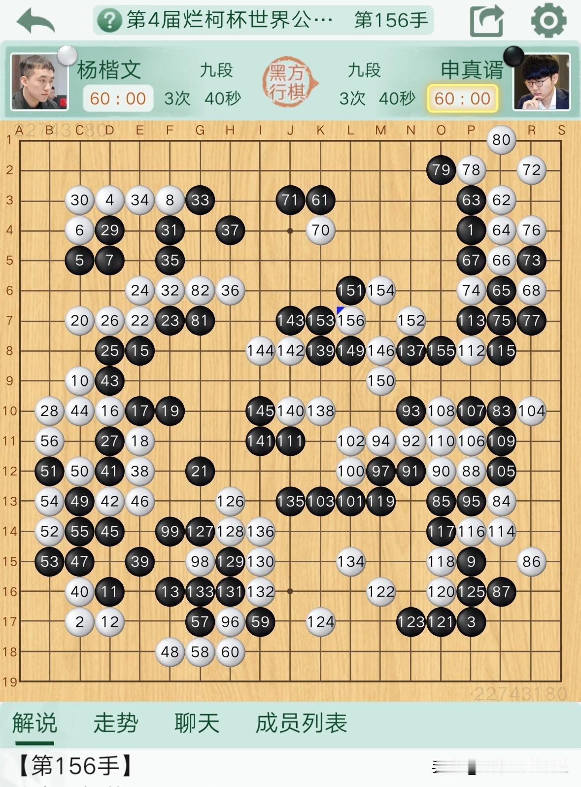 16:00，烂柯杯速报。
第四届衢州烂柯杯世界围棋公开赛，第三轮16进8的比赛进