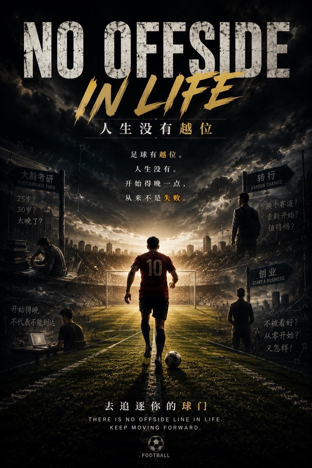 足球有越位，但是人生没有足球励志 足球人生 足球人生不设限 足球励志人生