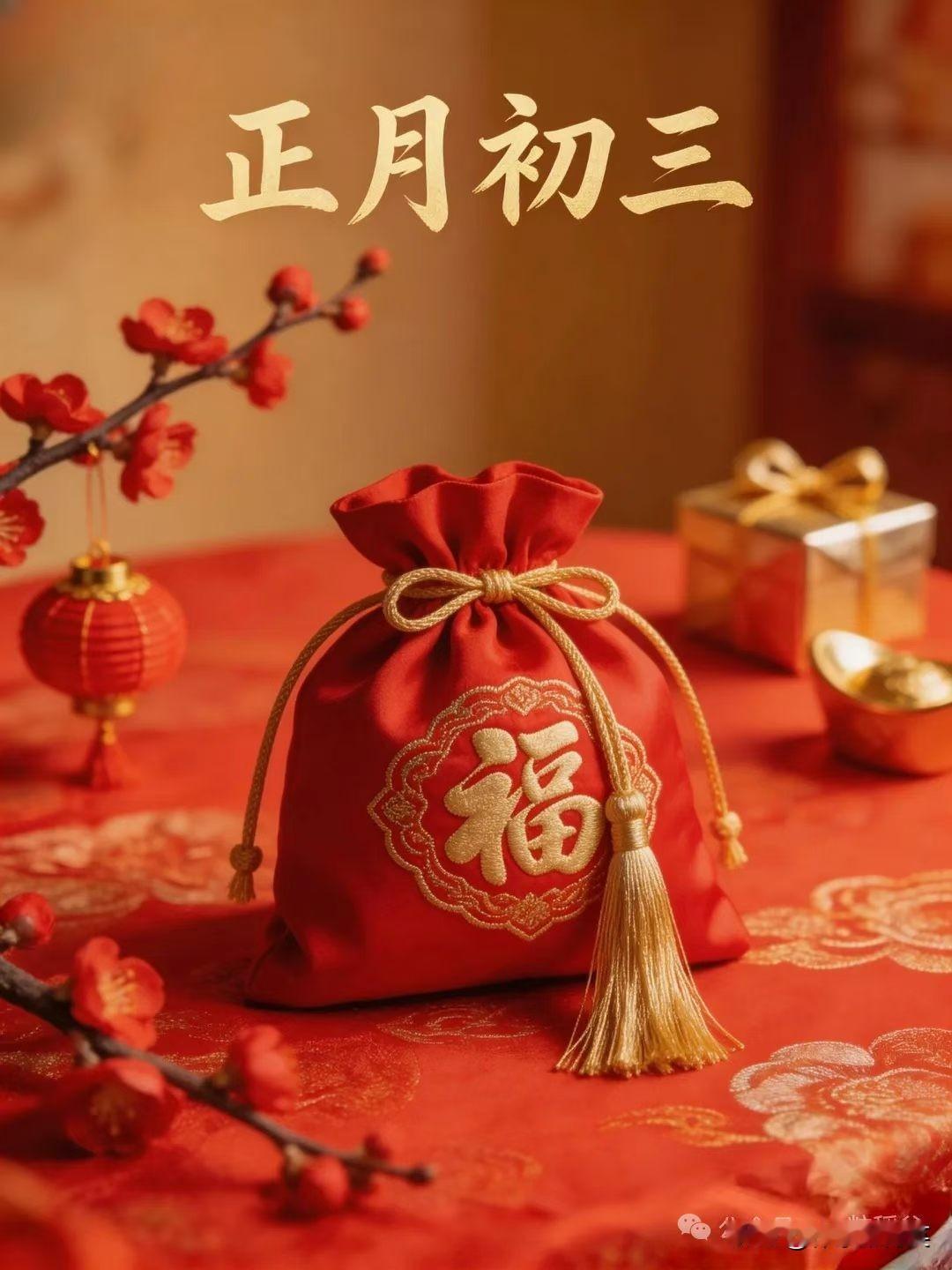 大年初三。时至雨水时节初三新春祝福 ，寒冬渐远，大地回暖，东风解冻，散而为雨。这