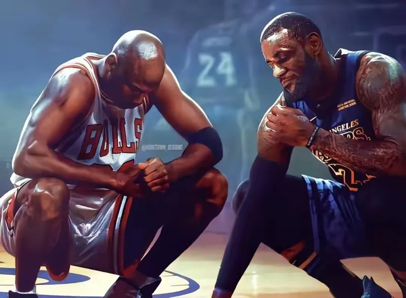 今天打球时，碰到了一位穿着詹姆斯球衣的中年大叔，跟他探讨了詹姆斯与乔丹的GOAT