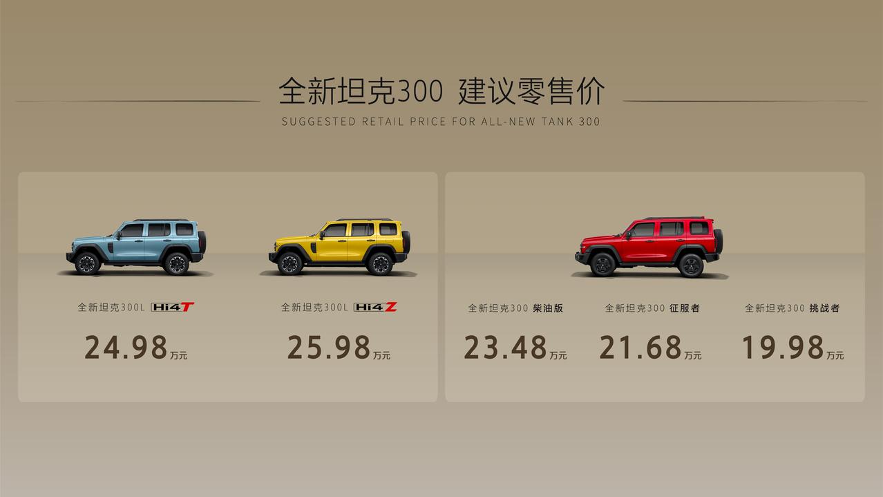 【售19.98万起，新款坦克300正式上市】7月19日，新款坦克300正式上市，