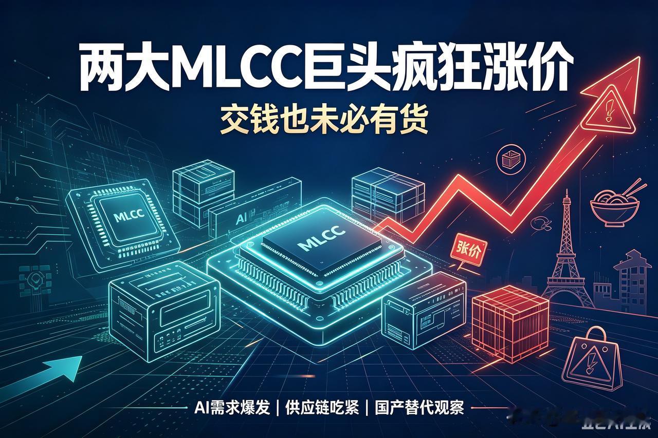 离谱！两大MLCC巨头集体涨价，客户加钱都未必按时交货
 
真的让人不敢相信，日