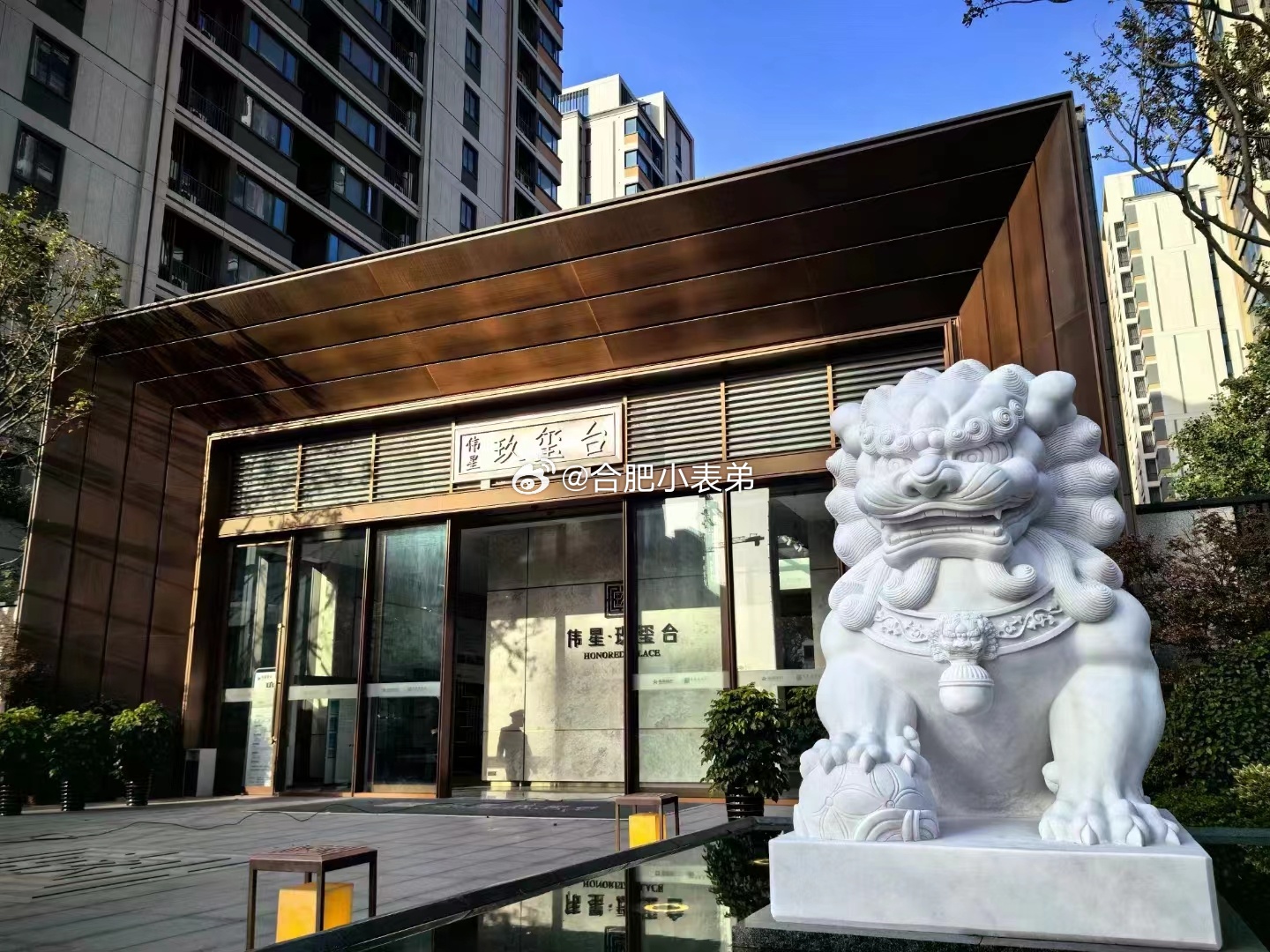 石狮子一摆，伟星玖玺台的档次一下子提升不少，这个项目的业主又赢麻了！[good]