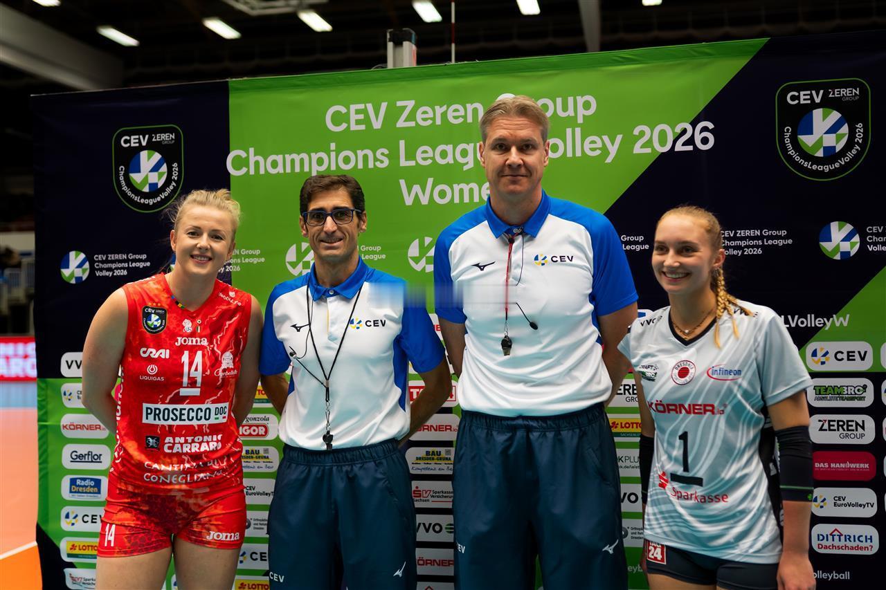 【朱婷16MVP 科内横扫德累斯顿夺欧冠两连胜】2025-2026欧洲女排冠军联