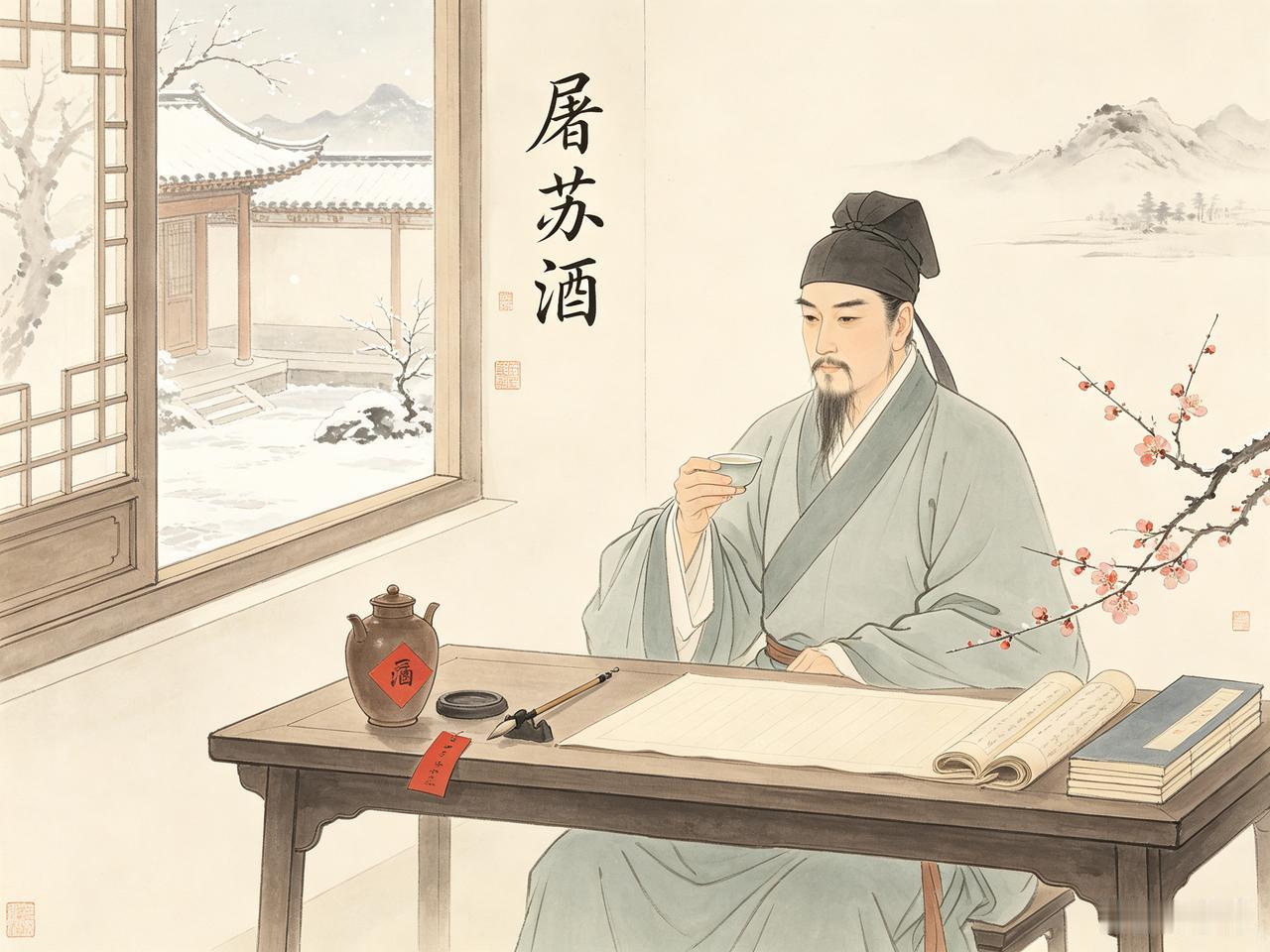 除夕夜,黄庭坚喝的是什么酒?除夕夜，黄庭坚喝下的，大概是一盏浸透了半生坎坷的屠苏
