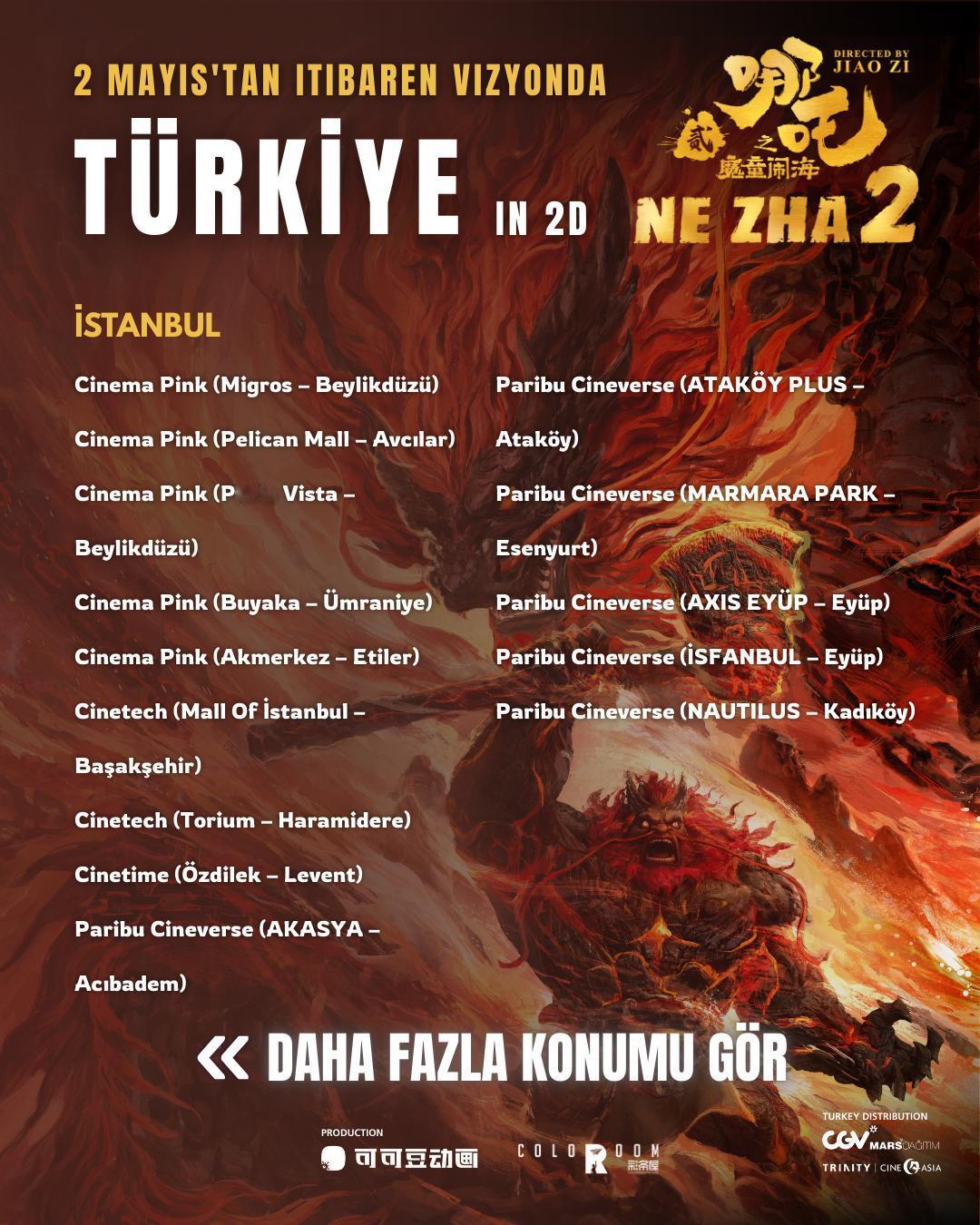 5月2日起《哪吒之魔童闹海》正式登陆🇹🇷土耳其大银幕！（由CGV Mars 