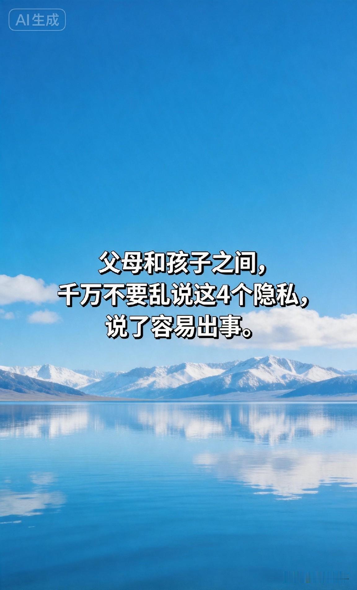 教育的智慧，父母和孩子之间，千万不要乱说这4个隐私，说了容易出事。

网上有个很