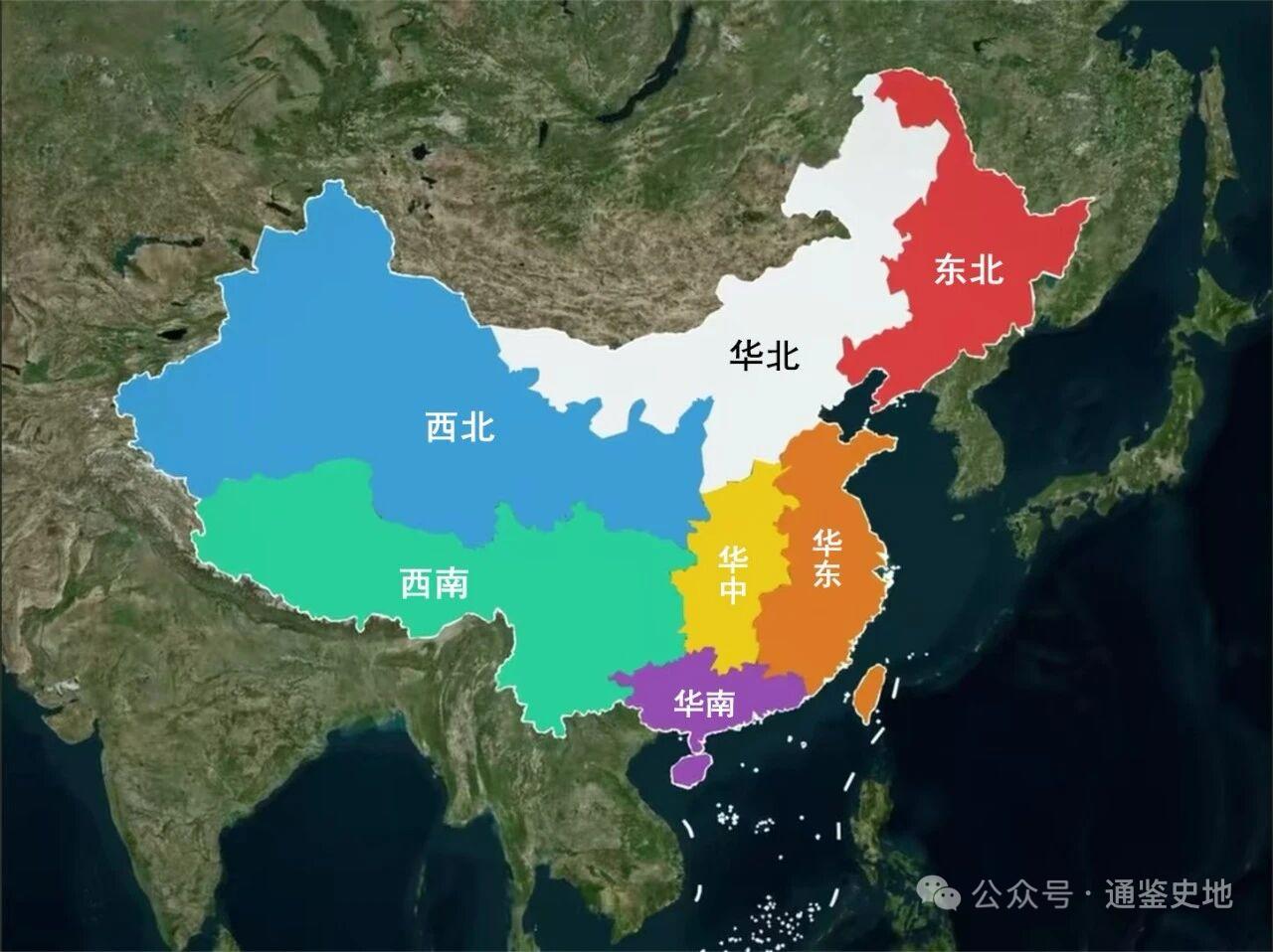 看看这张区划图，
山东从地理上应属华北，
但行政上又划为华东。
山东是全中国定位