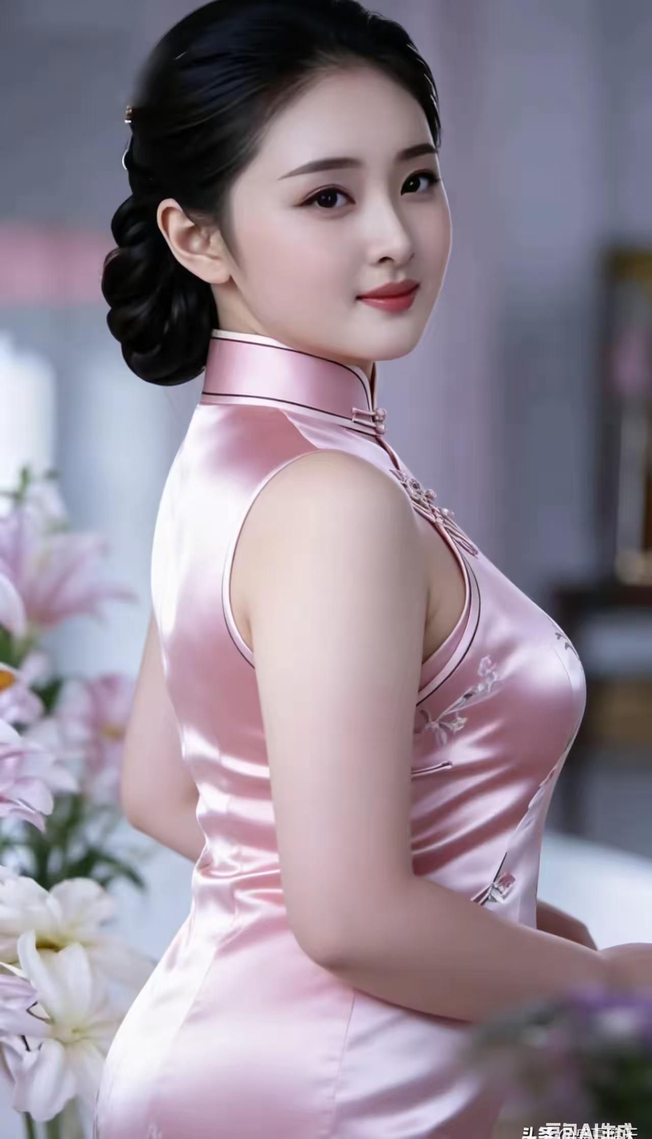 塞鸿秋·咏旗袍
东方雅韵娇容俏，
绮罗旗袍桥边绕。
盘扣精巧心思妙，
襟边柔转纤