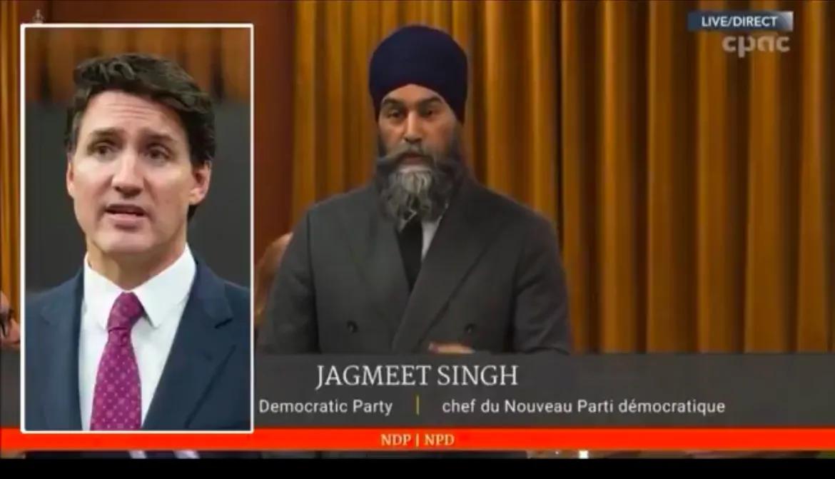 最新消息：加拿大新民主党领袖 Jagmeet Singh 呼吁特鲁多辞职，理由是