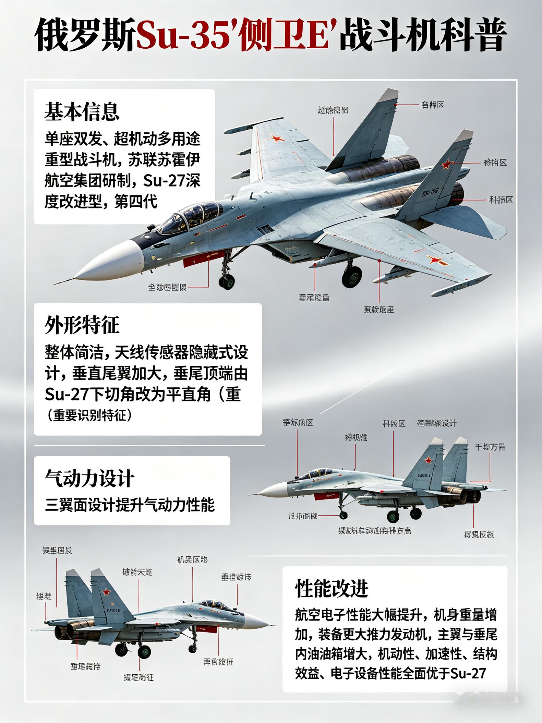 军事ai新视野 俄罗斯Su-35“侧卫E”战斗机Su-35战斗机是苏联苏霍伊航空
