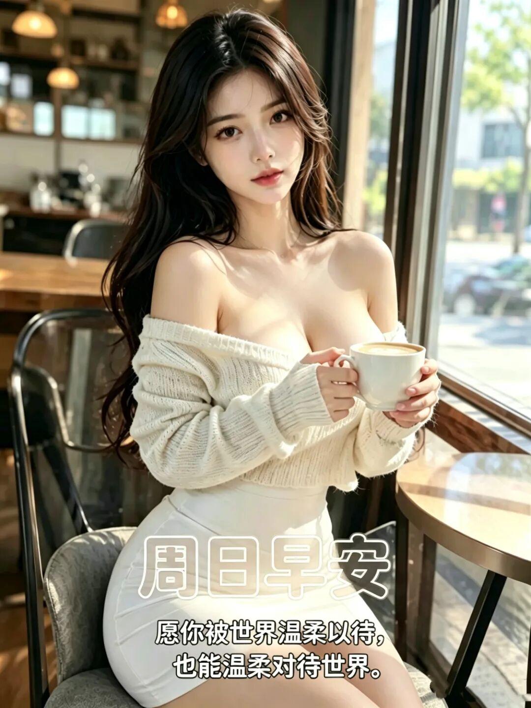 周日早安美女祝福美图