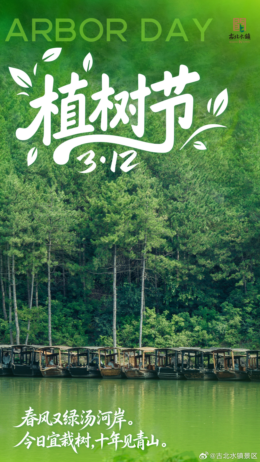 春分又绿汤河岸今日宜栽树，十年见青山#古北水镇# #司马台长城# #长城下的碧水