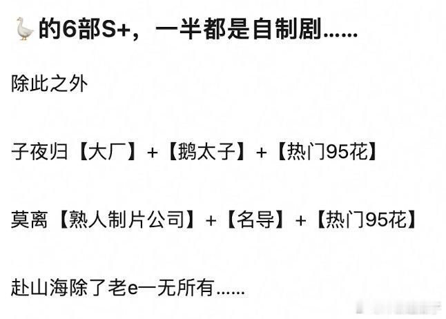 笑死，成毅一己之力扛起s+，自制剧有什么不好的？平台强势自己把控质量，自制剧更容