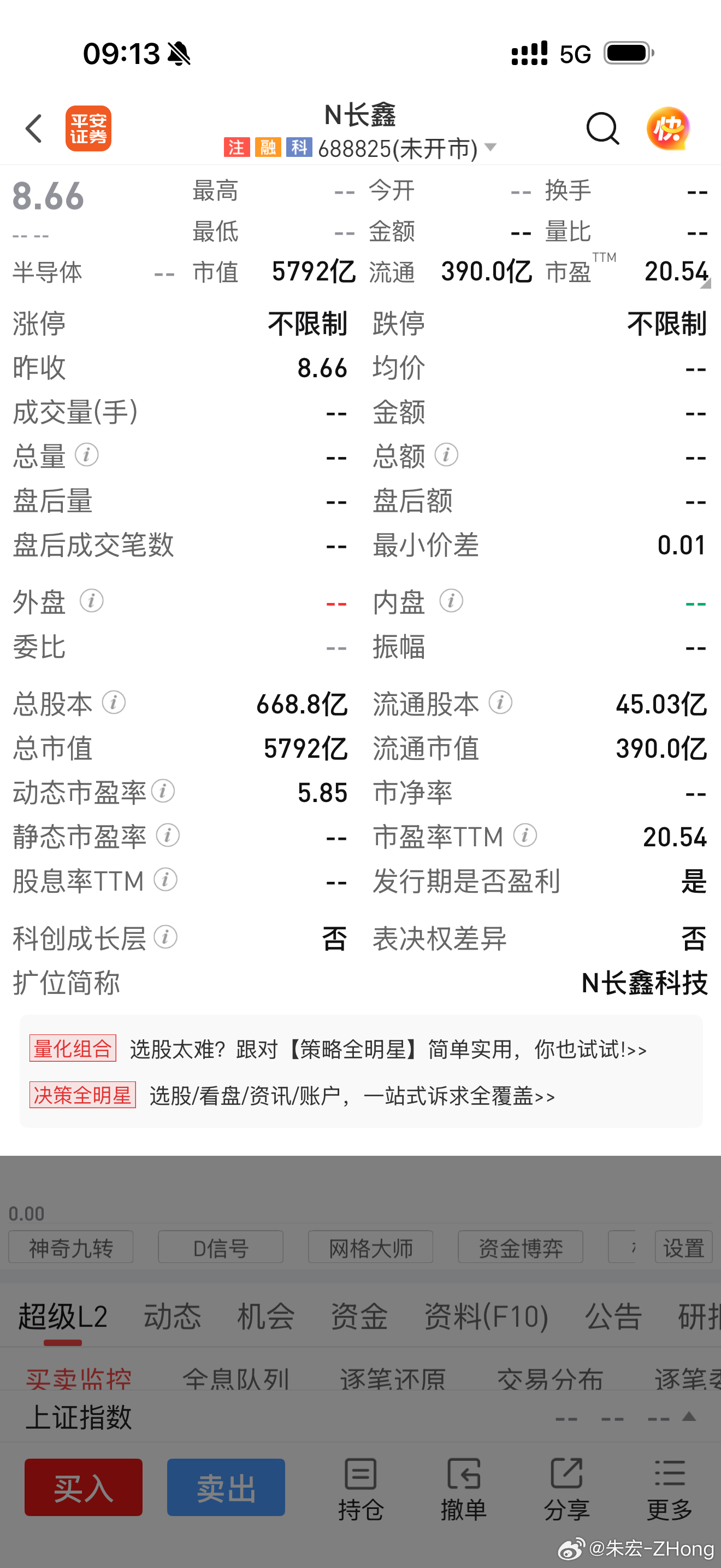 长鑫科技首日成交测算 动态市盈率50倍…我感觉符合正常预期！马上开盘了… 