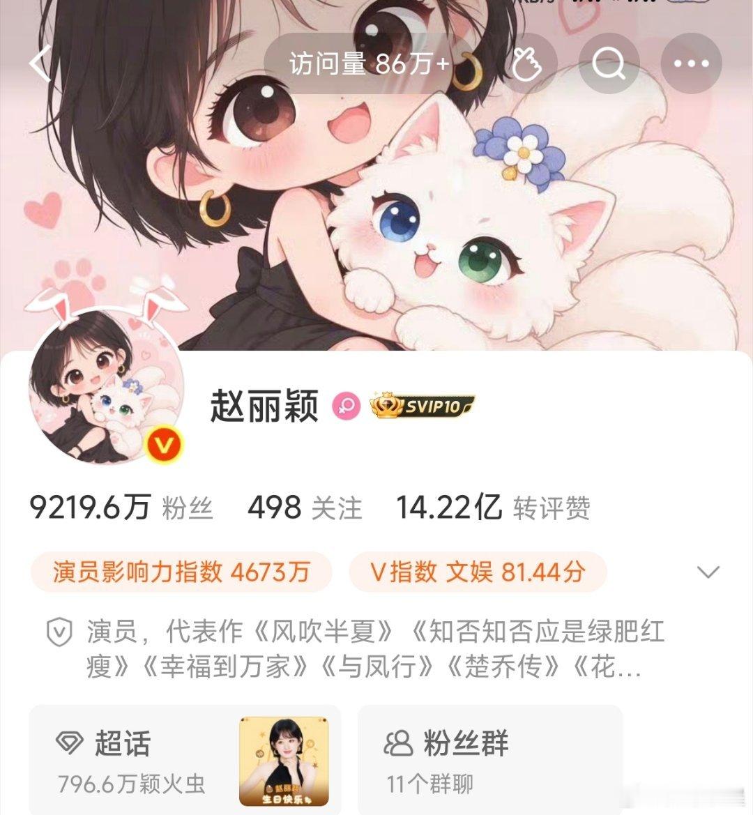最爱拉表的微指和主页访问量85后女演员里赵丽颖都是第一哦 ​​​