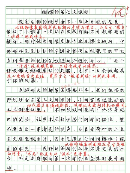 成长类万能满分作文:《蝴蝶的第七次振翅》