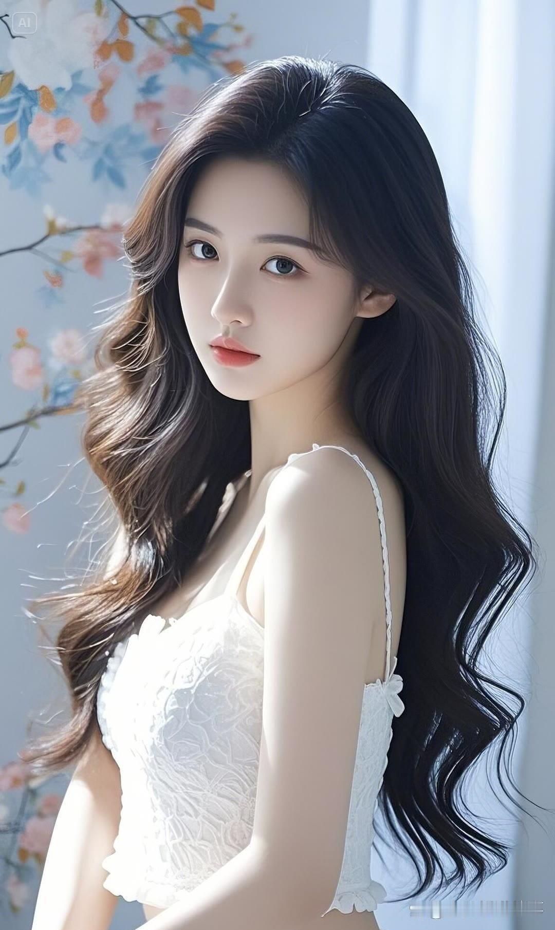 花影摇曳间，美人如画。