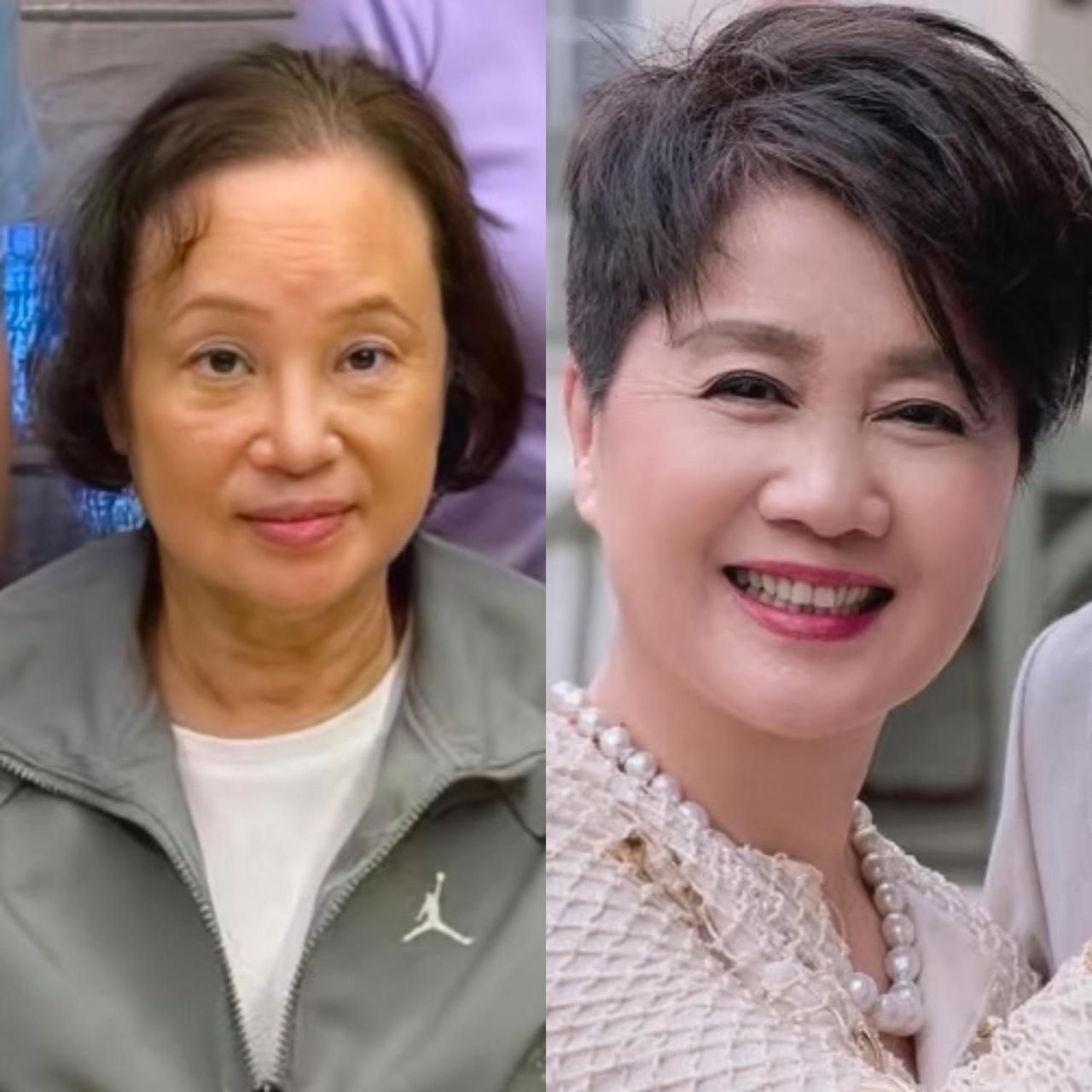 左边是鲜少露面的陈婉珍，右边是活跃公众视野的梁安琪，同样是赌王太太，我居然觉得长